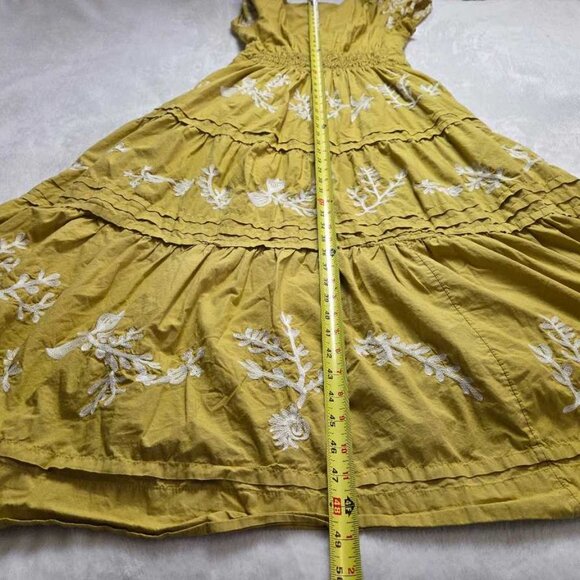 S By Anthropologie The Somerset printed maxi dress yellow embroidered flowers 3 - Picture 12 of 12